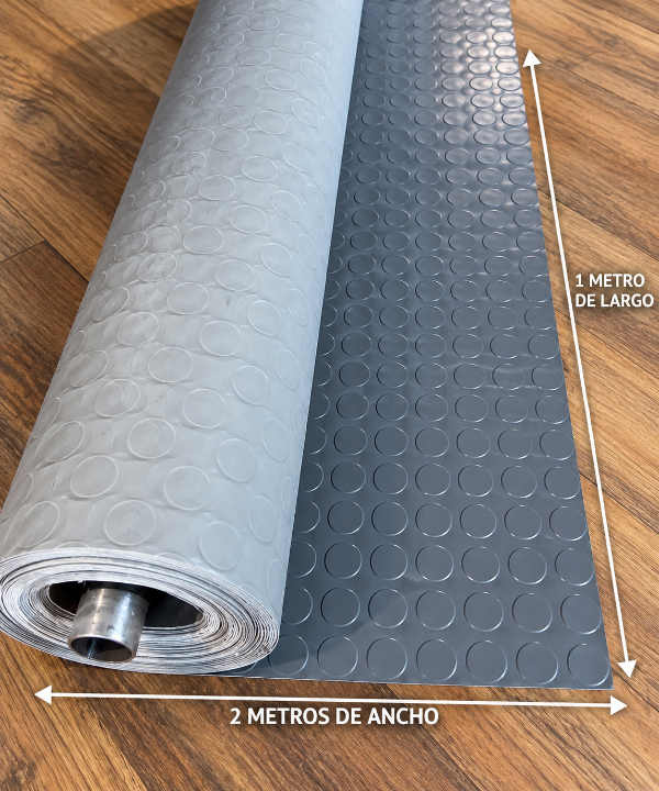 Producto - Piso vinilico moneda 2 mt x 1 mt gris