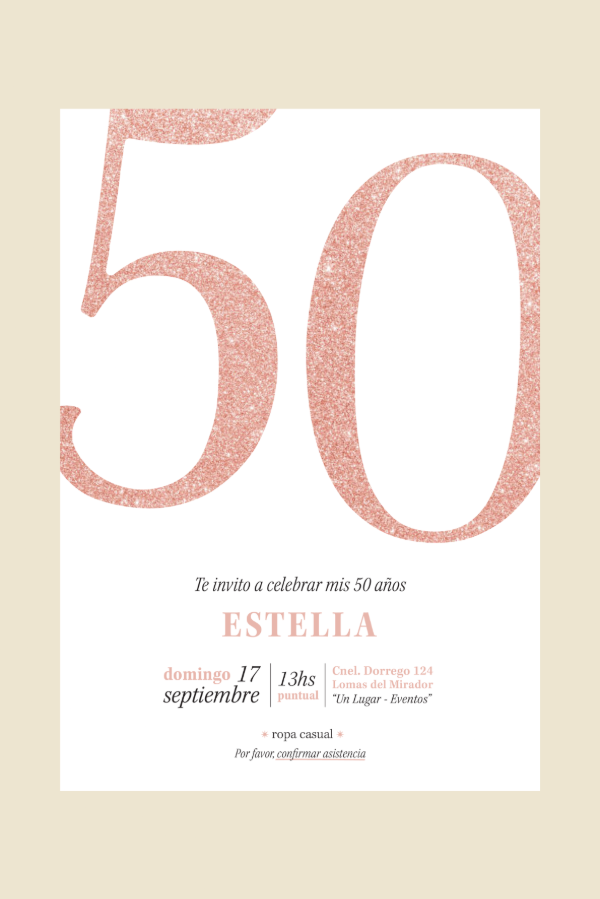 Producto - invitación digital [glitter rosa]