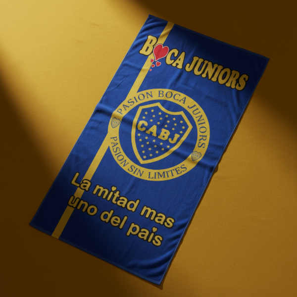 Producto - Toallón Playero Boca Juniors "La Mitad Más Uno del País"
