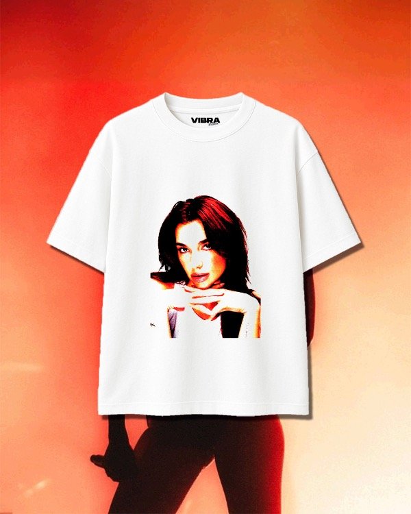 Producto - Remera Pop Art Dua Lipa Blanca