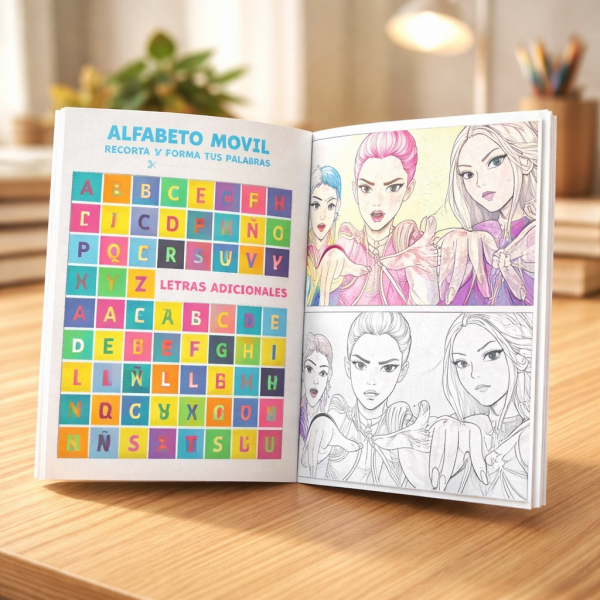 Producto - Libro Actividades y Para Pintar c Stickers K-Pop 7379