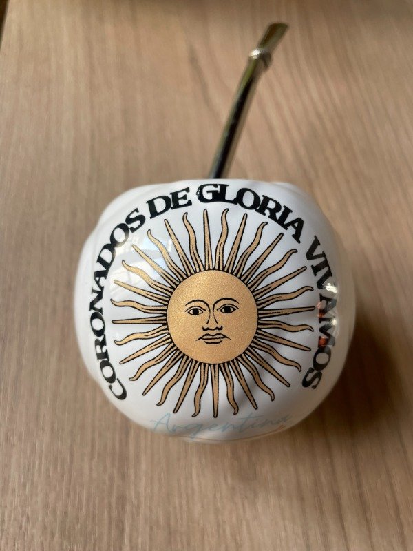 Producto - Mate pelota "Coronados de Gloria" c/ bombilla de acero