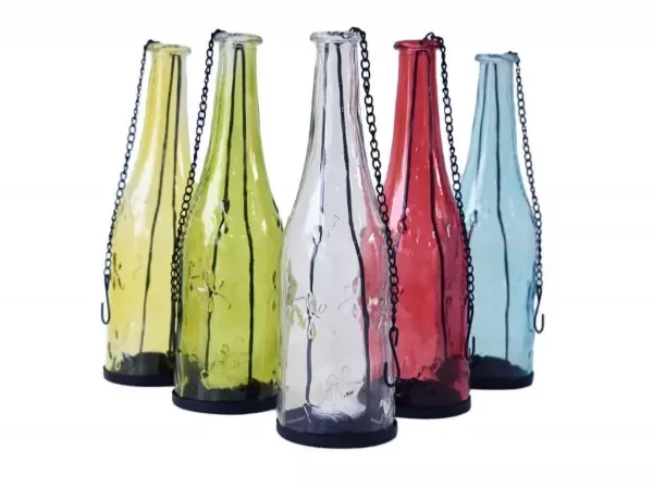 Producto - PORTA VELAS BOTELLA VS. COLORES 22 CM