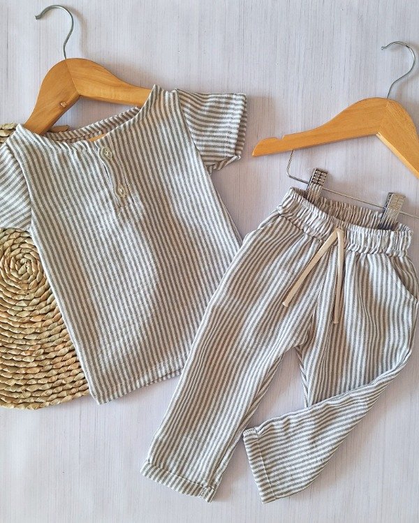 Producto - Conj. Lino/Polina Rayado Verde