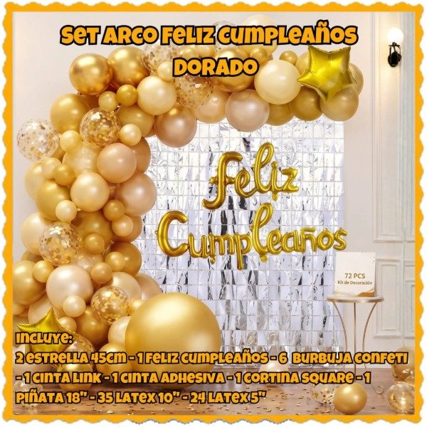 Producto - Set de globos oro/plata