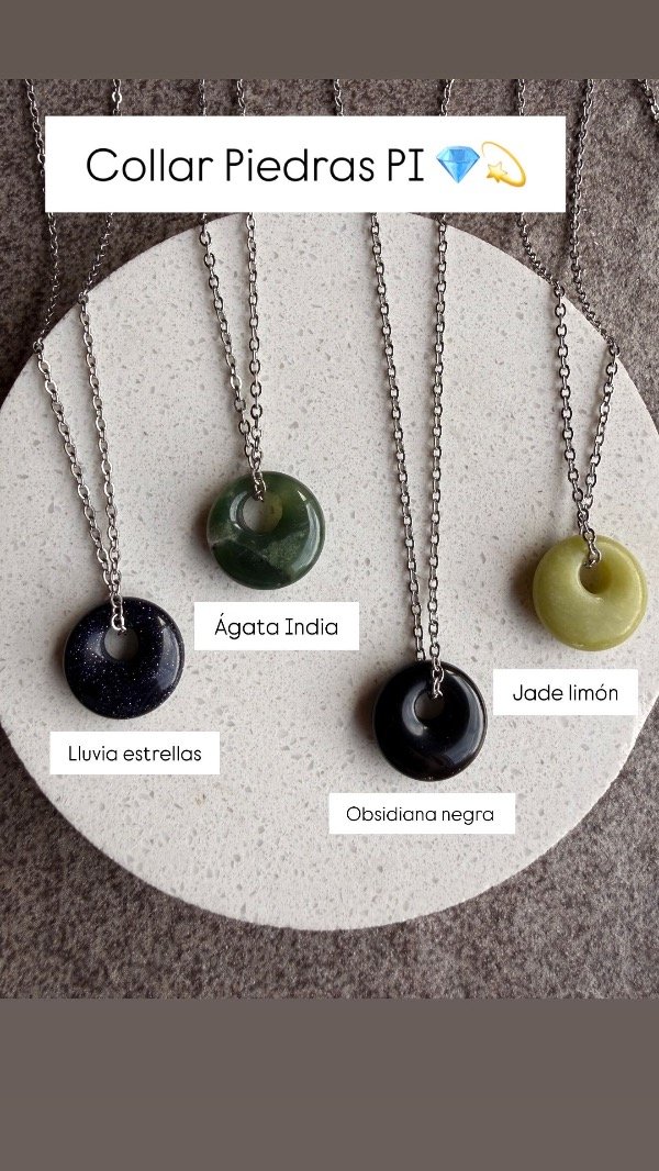 Producto - Collar PI donas piedras naturales
