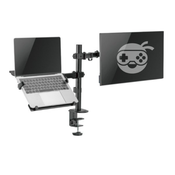 Producto - BRAZO DE ACERO REDRAGON TWIN PARA MONITOR Y NOTEBOOK