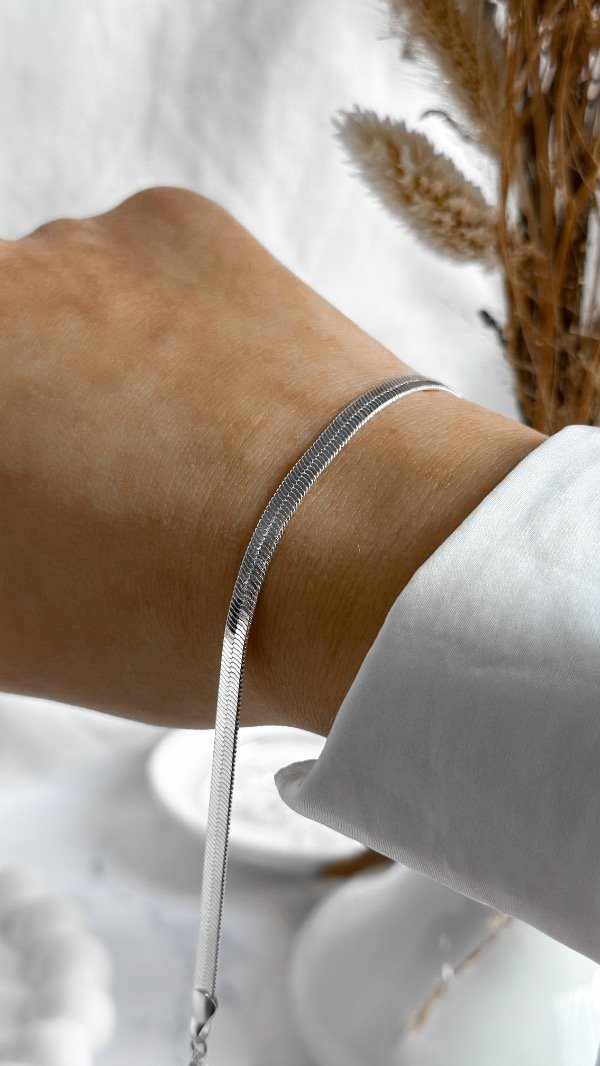 Producto - Pulsera cinta (acero blanco) x18