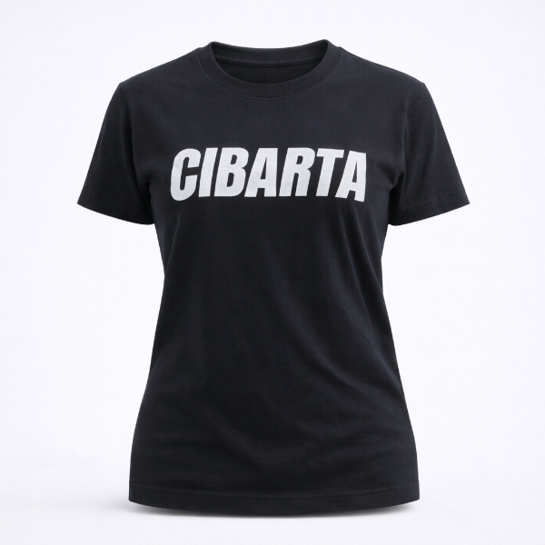 Producto - Remera Mujer Deportiva emblema Cibarta Negra algodón