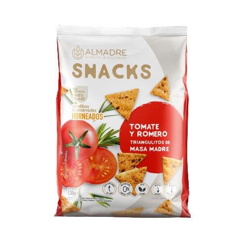 Producto - Snacks de Masa Madre Tomate y Romero x 130g ALMADRE