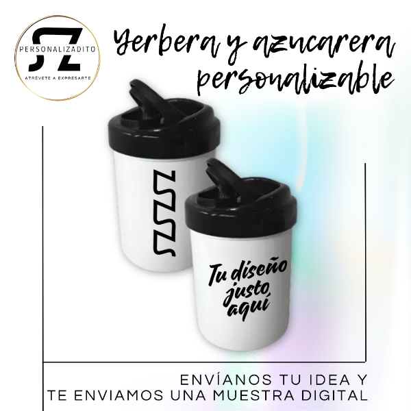Producto - Combo yerbera y azucarera personalizadas de polímero