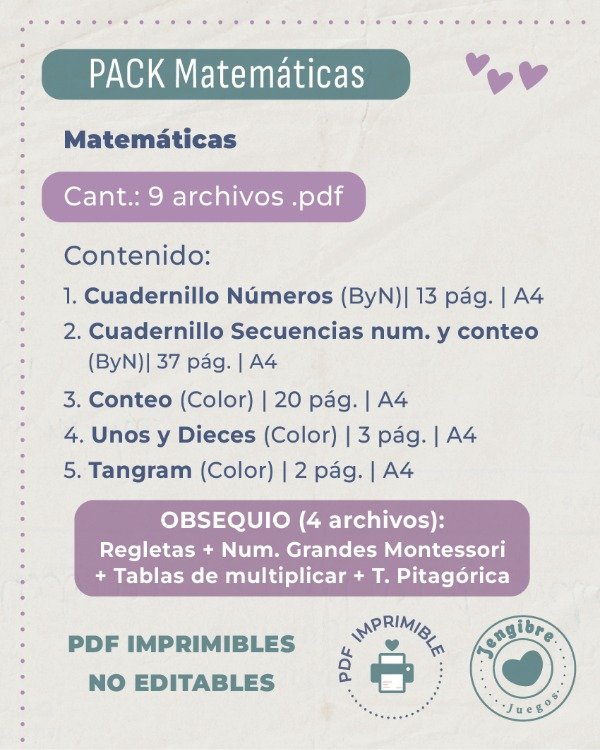 Producto - Pack Matemáticas - Mis primeros números - 5