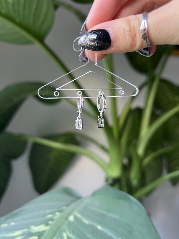 Producto - Aros piedra rectangular