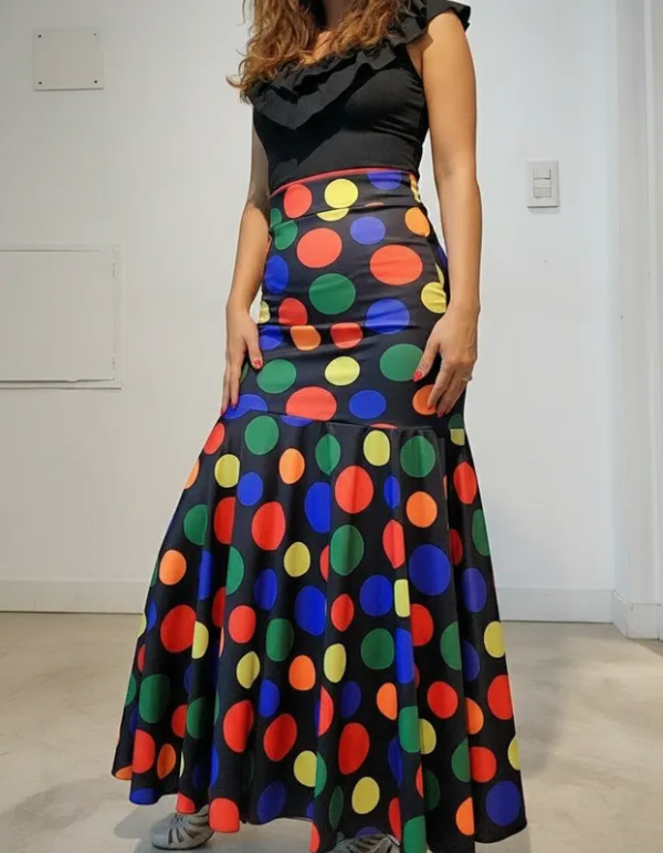 Producto - Falda caderin Lunares Multicolor  - Talle M