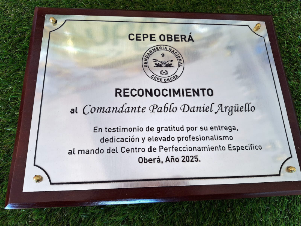 Producto - Placa reconocimiento 20x30