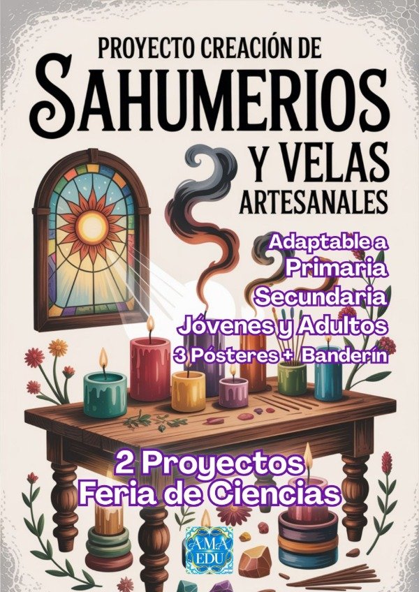 Producto - SAHUMERIOS Y VELAS ARTESANALES (Proyecto áulico + Feria de Ciencias)
