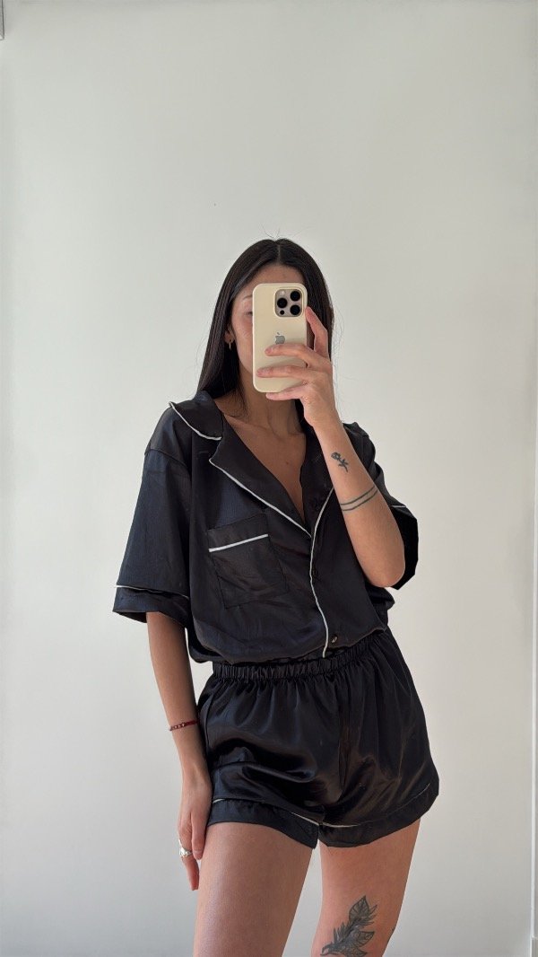 Producto - Camisero satén NEGRO