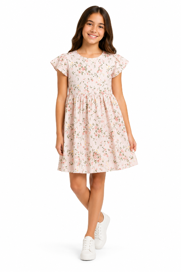 Producto - VESTIDO ALGODÓN NIÑA FLOREADO - 1