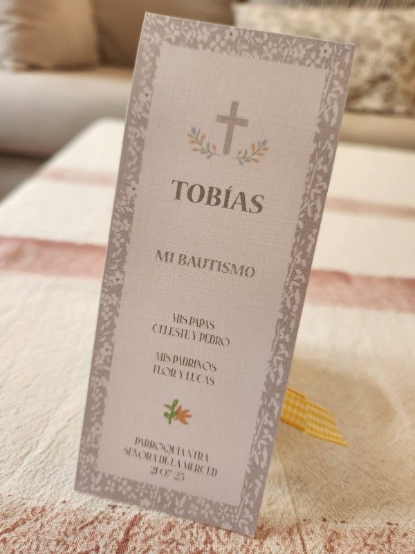 Producto - Estampita Bautismo "Tobi" - 2