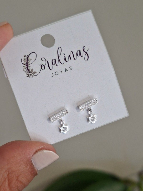 Producto - Aros Barrita y Estrella Colgante