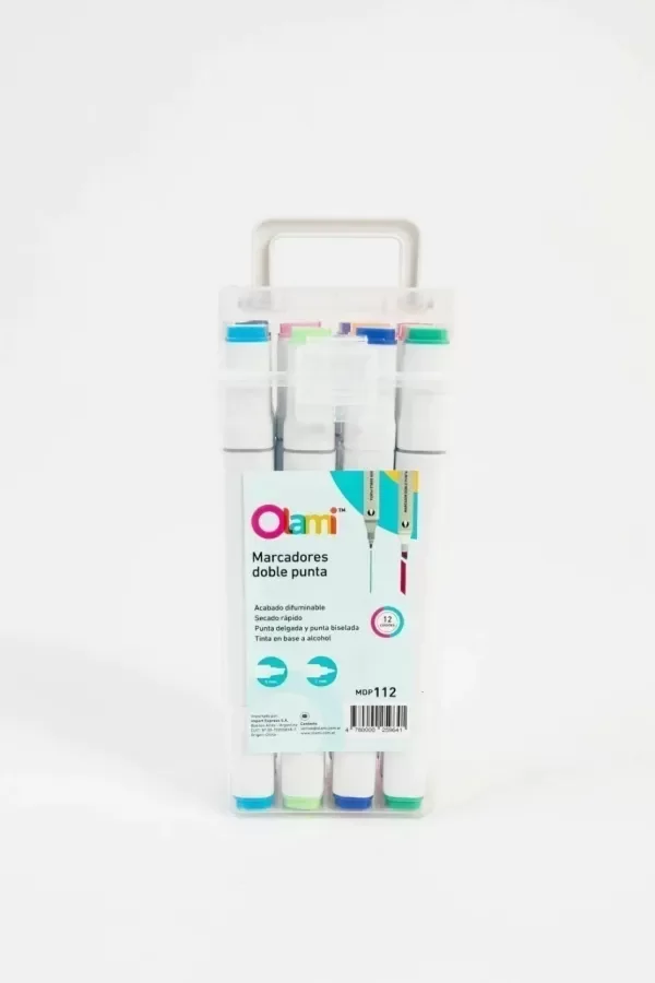 Producto - MARCADORES OLAMI DOBLE PUNTA EN CAJA X12 UNIDADES