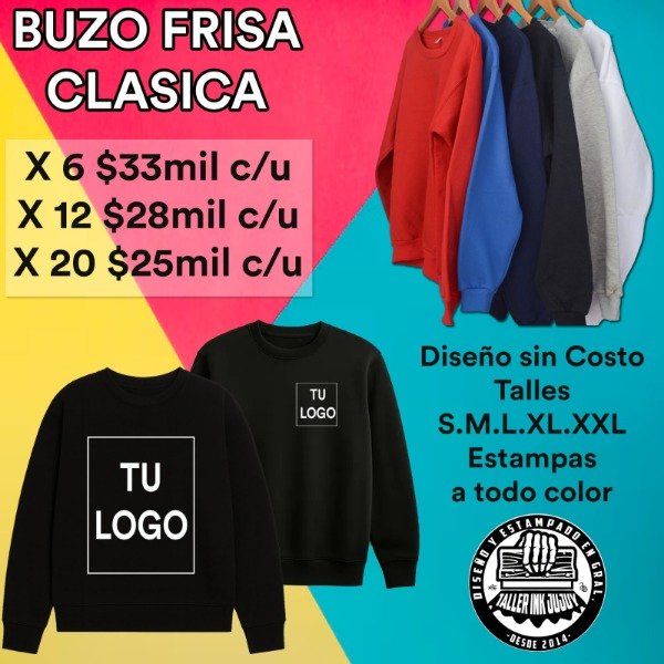 Producto - BUZOS FRISA CLASICA X 6 unidades c/u