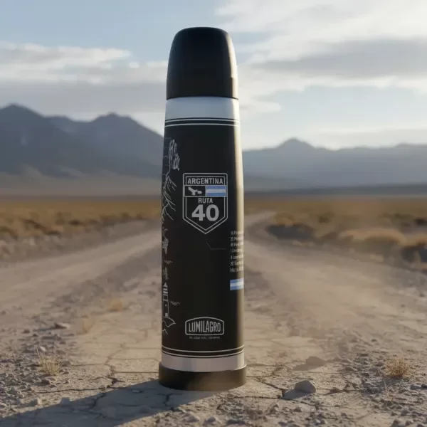 Producto - TERMO LUMILAGRO LUMINOX RUTA 40 BALA 1LT ACERO INOXIDABLE PICO MATERO - 0