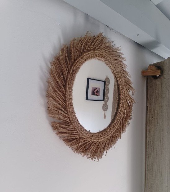 Producto - Espejo 35cm Artesanal - Yute - 1