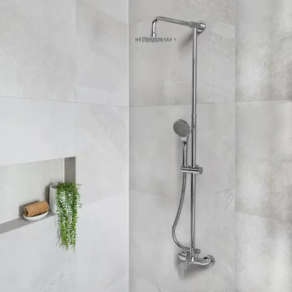 Producto - Ducha exterior c/transferencia y barral Flat Cromo Hidromet