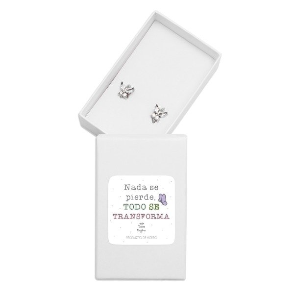 Producto - Aros Acero Mariposa + Circonia Eli