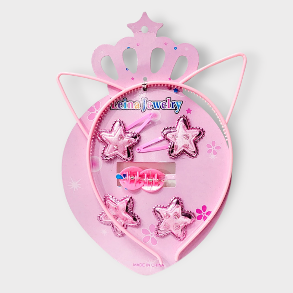 Producto - Set de nena estrella y vicha gatito con prensitas