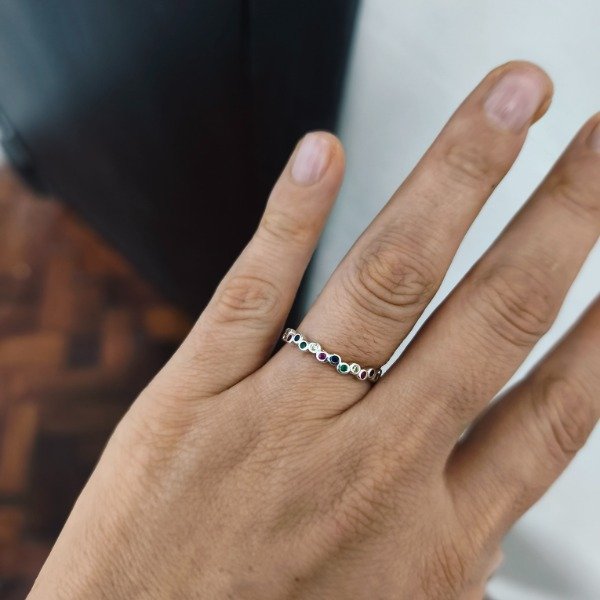 Producto - Anillo sinfín de cubic multicolor (#974)
