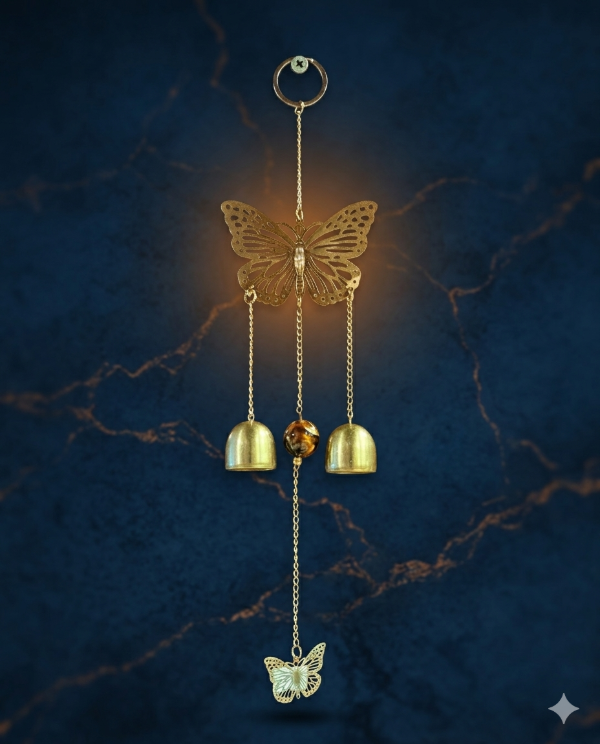 Producto - Llamador dorado metal Mariposa 40 cm