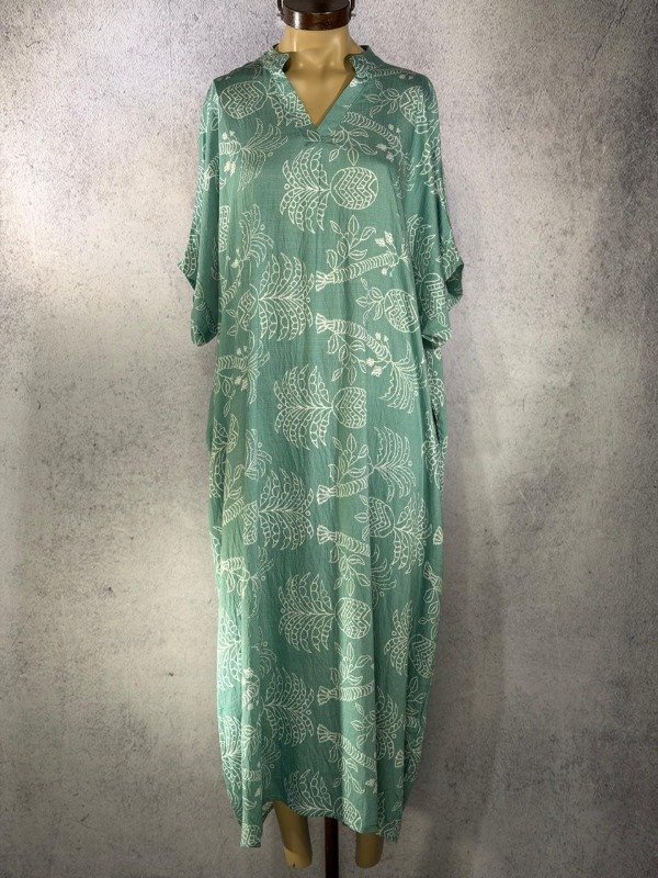 Producto - VESTIDO TULUM VERDE LINO DE SEDA