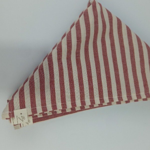 Producto - Servilleta de Tussor Premium Rayado Descrude y Bordo - Pack x6u