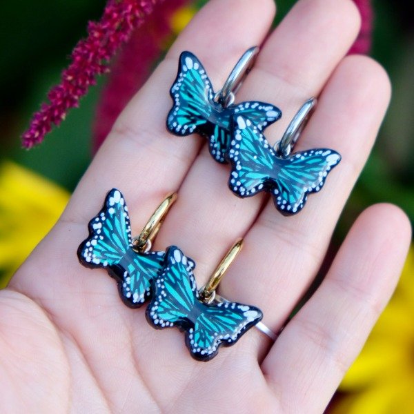 Producto - Argollita - Mariposa turquesa