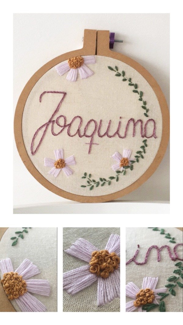 Producto - Cuadros bordado: NOMBRE DE BEBÉ