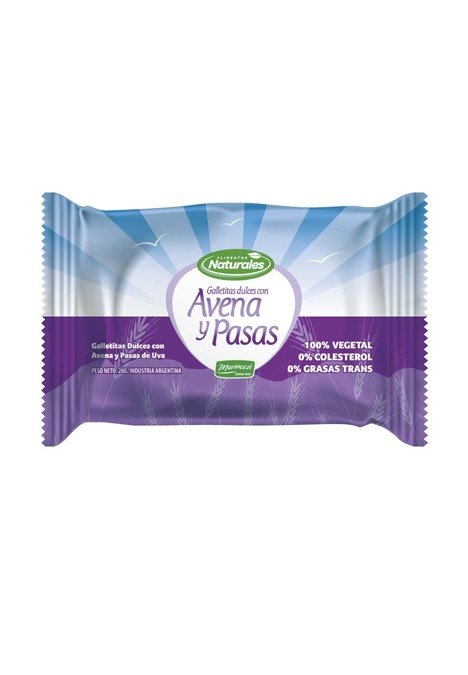 Producto - Galletitas Avena y Pasas 28g. Caja x 78 u.