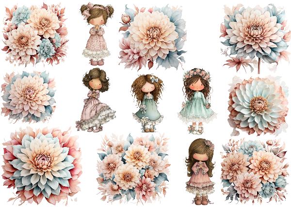 Producto - Bendita Sublimación Muñequitas con flores