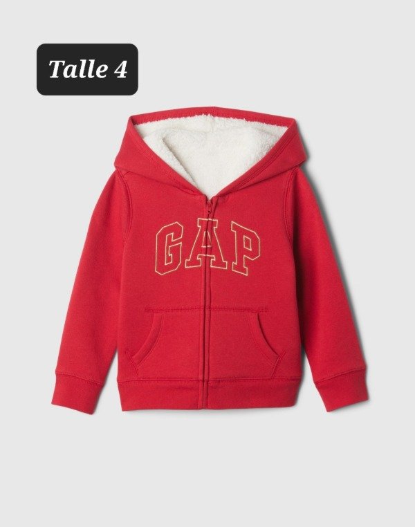 Campera con corderito gap talle 4 roja