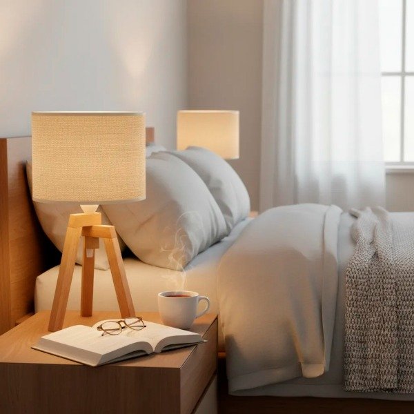 Producto - Velador nórdico trípode con pantalla