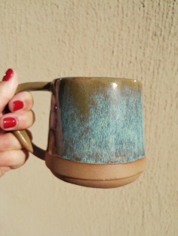 Producto - Taza gres turquesa jaspeado