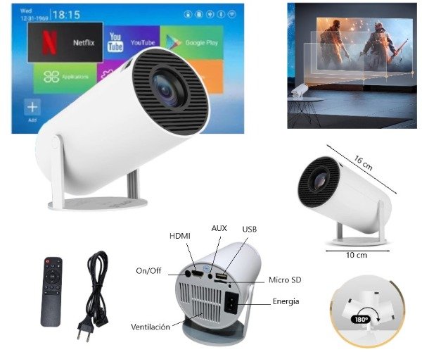 Producto - PROYECTOR CAÑÓN LED HD ANDROID 13