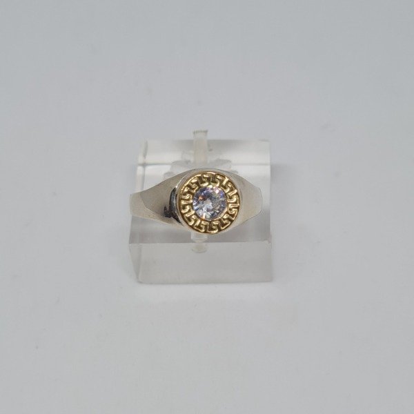 Producto - Anillo cubic plateado con oro AM112 mini