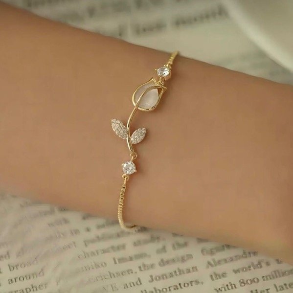 Producto - Pulsera Tulip Gold-Titanio enchapado en oro