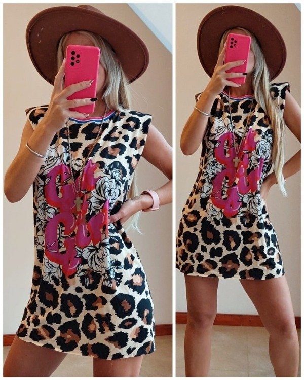 PREVENTA - Vestido Any PRINT CON FUCSIA