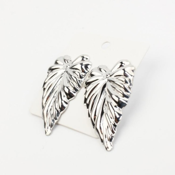 Producto - aros Monstera (plateado)