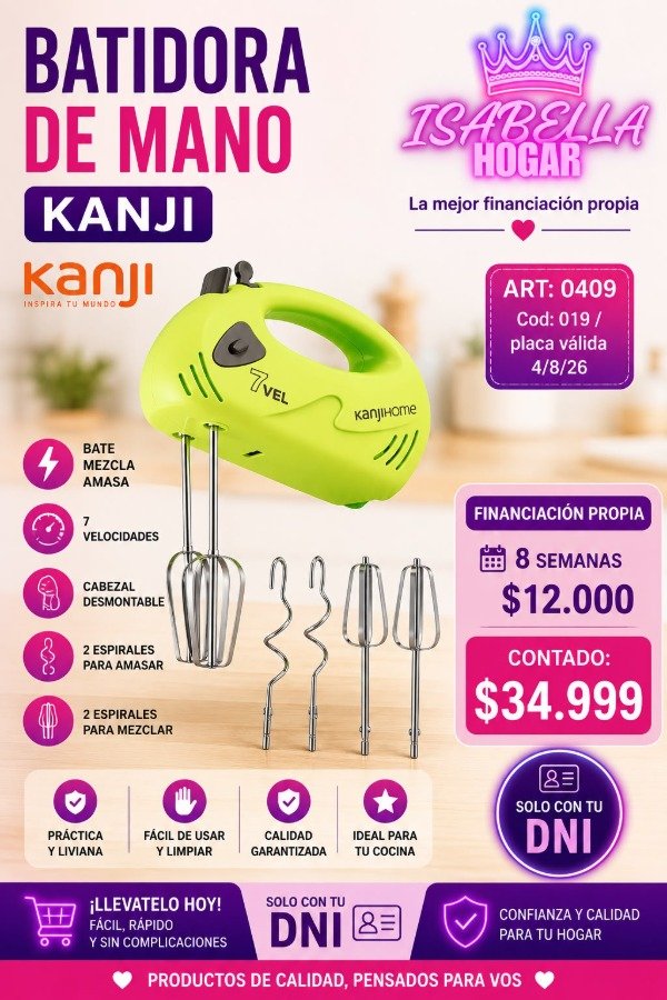 Producto - BATIDORA DE MANO KANJI HOME COD 01800