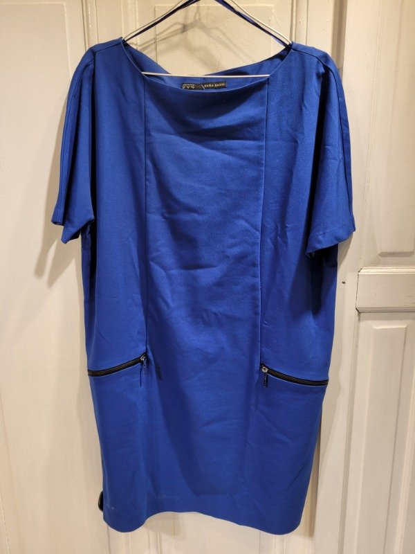 Producto - Vestido ZARA azul manga corta Talle XL - PRECIO: 76X