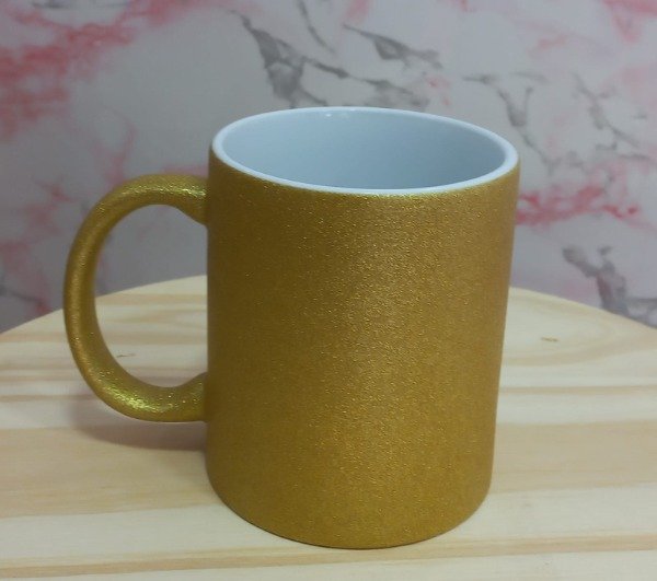 Producto - TAZA GLITTER -DORADO ORO -